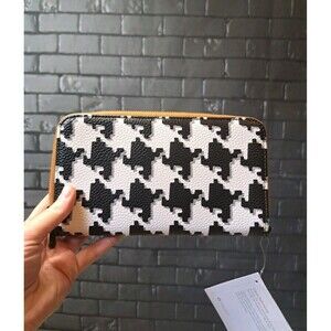 Thirty One All About the Benjamins Classic Houndstooth Pebble Large Wallet NEW